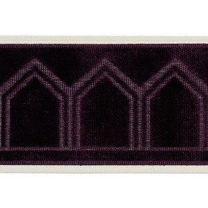Schumacher Trim Vizier Velvet Tape Aubergine 75736