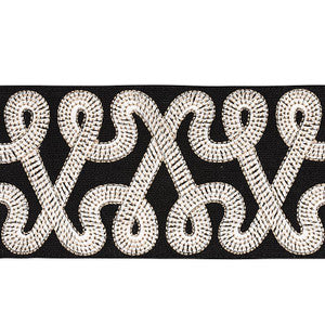 Schumacher Trim Freeform Embroidered Tape Black 76733