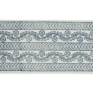 Schumacher Trim Arbela Hand Blocked Tape Indigo 78441