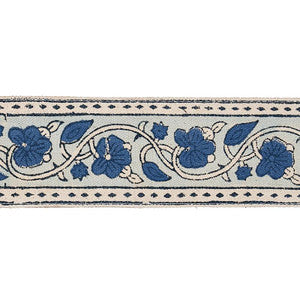 Schumacher Trim Mila Hand Block Print Tape Blue 78591