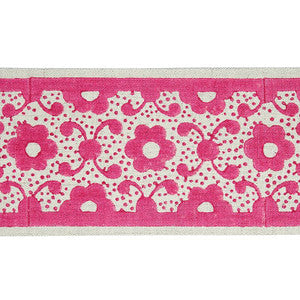 Schumacher Trim Brinda Hand Blocked Tape Pink 79122