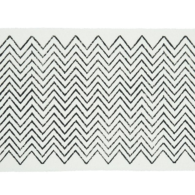 Leora Hand Blocked Tape Charcoal 79650 by Schumacher Designer Trim Jacaranda 6.25" - Swanky Fabrics -