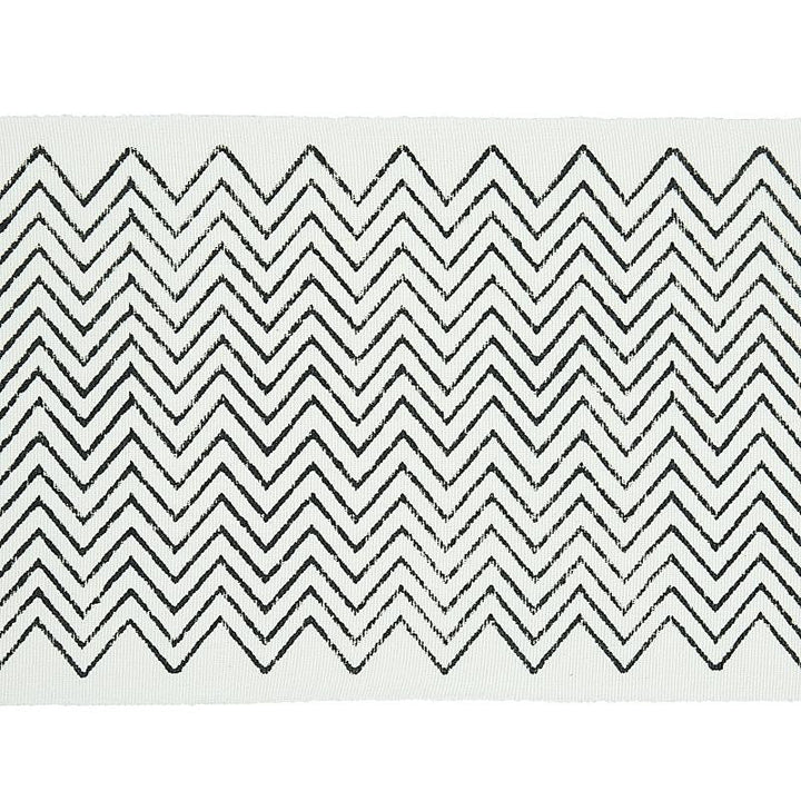 Leora Hand Blocked Tape Charcoal 79650 by Schumacher Designer Trim Jacaranda 6.25" - Swanky Fabrics -