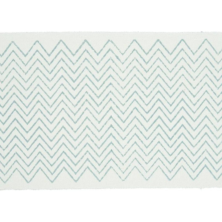 Leora Hand Blocked Tape Sky 79651 by Schumacher Designer Trim Jacaranda 6.25" - Swanky Fabrics -