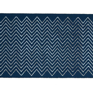 Schumacher Trim Leora Hand Blocked Tape Indigo 79652