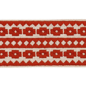 Schumacher Trim Talitha Tape Terracotta On Natural 79921