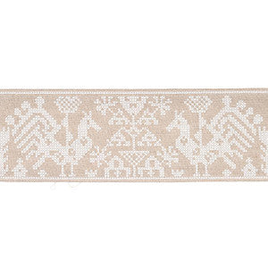 Schumacher Trim Tarpan Embroidered Tape Natural 80002