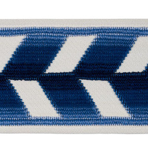 Schumacher Trim Chevron Strie Velvet Tape Lapis 80180