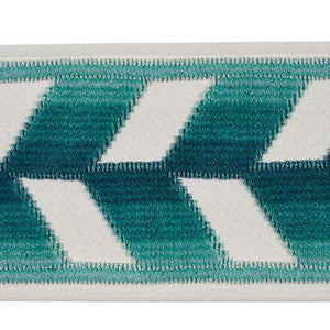 Schumacher Trim Chevron Strie Velvet Tape Peacock 80181