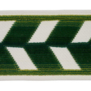 Schumacher Trim Chevron Strie Velvet Tape Emerald 80182