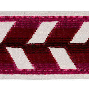 Schumacher Trim Chevron Strie Velvet Tape Garnet 80183