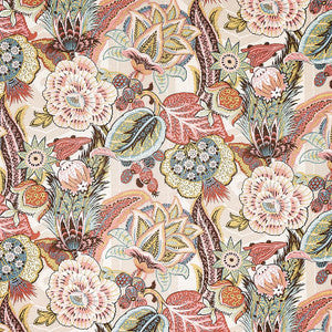 Schumacher Fabric Zanzibar Linen Print Pink 173525