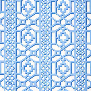 Schumacher Fabric Zanzibar Trellis Blue 175748