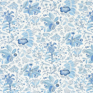 Schumacher Fabric Pomegranate Botanical Blue 178124