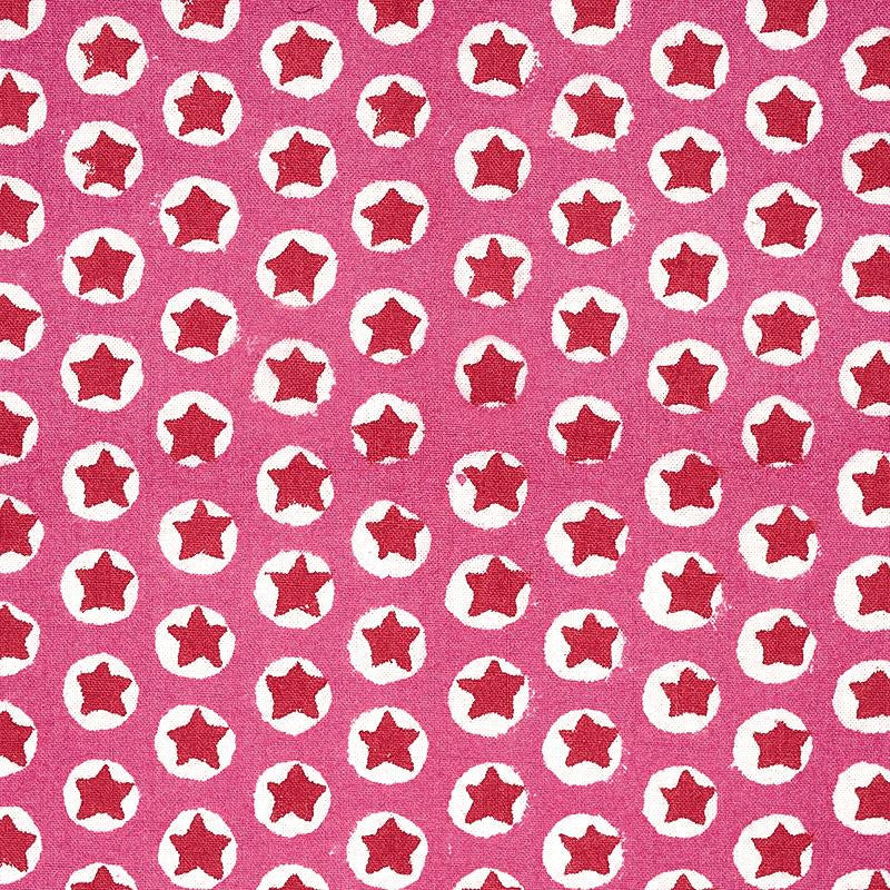 Tuk Tuk Hand Block Print Pink 179220 by Schumacher Designer Fabric Molly Mahon 1.0" - Swanky Fabrics -
