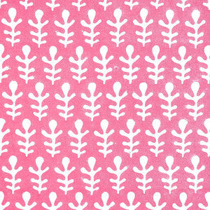 Schumacher Fabric Bagru Hand Block Print Pink 179240