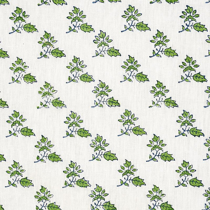 Torbay Hand Blocked Print Green 179330 by Schumacher Designer Fabric Jacaranda 2.75" - Swanky Fabrics -