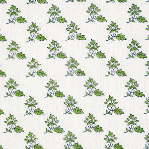 Schumacher Fabric Torbay Hand Blocked Print Green 179330