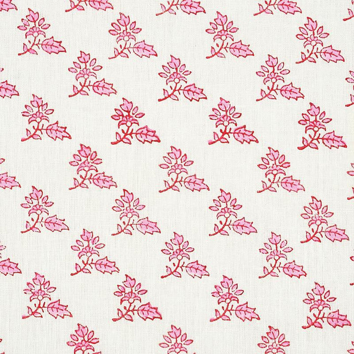 Torbay Hand Blocked Print Pink 179332 by Schumacher Designer Fabric Jacaranda 2.75" - Swanky Fabrics -