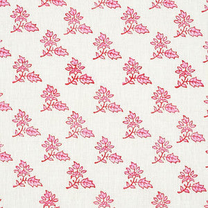 Schumacher Fabric Torbay Hand Blocked Print Pink 179332