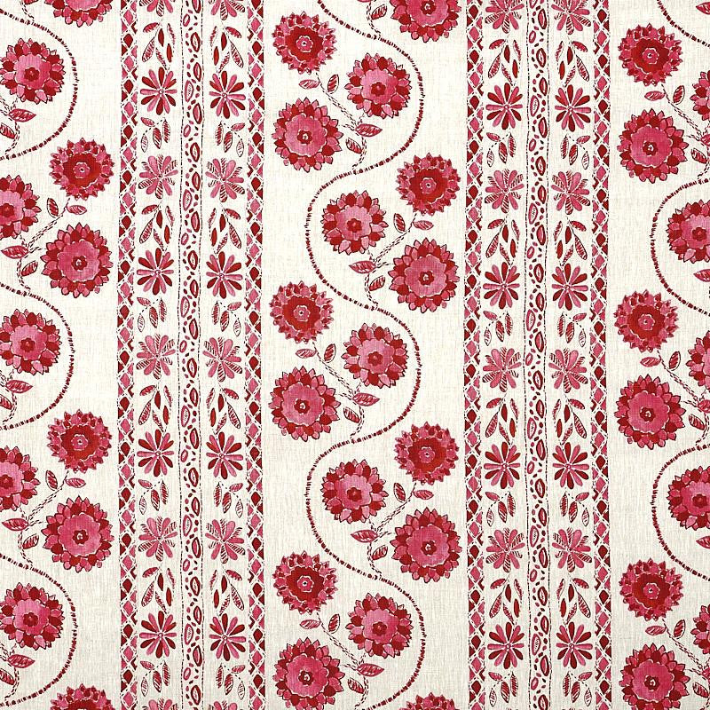 Zinnia Handmade Print Pink 179341 by Schumacher Designer Fabric Jacaranda 18.0" - Swanky Fabrics -