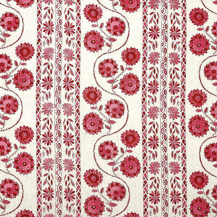 Zinnia Handmade Print Pink 179341 by Schumacher Designer Fabric Jacaranda 18.0" - Swanky Fabrics -