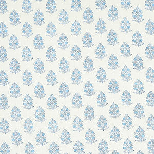 Schumacher Fabric Aditi Hand Blocked Print Blue 179360