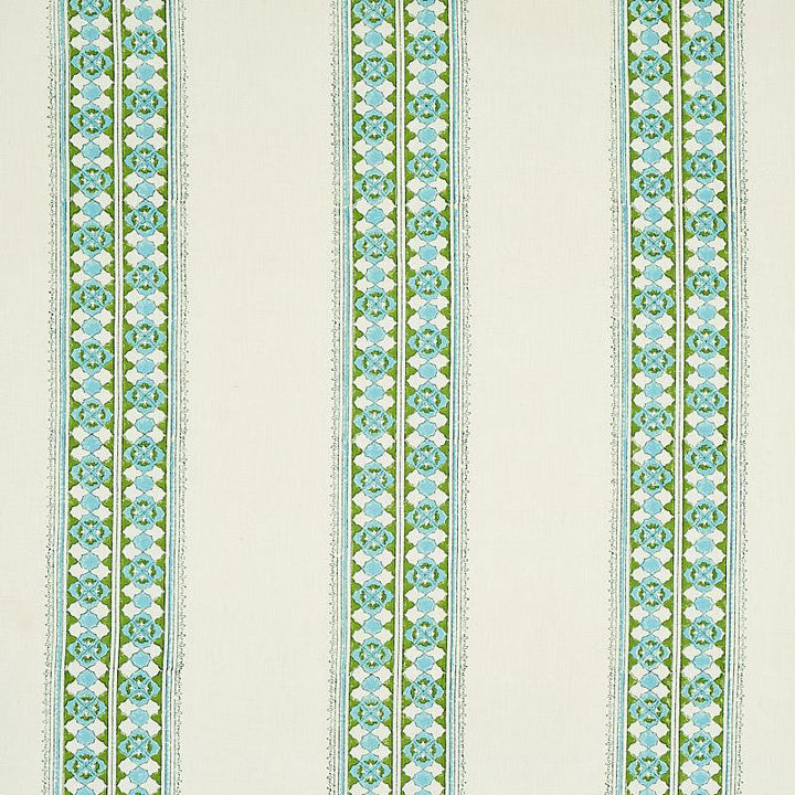Amira Hand Blocked Print Leaf 179370 by Schumacher Designer Fabric Jacaranda 8.88" - Swanky Fabrics -