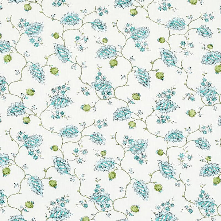 Maryam Vine Peacock 179451 by Schumacher Designer Fabric Jacaranda 10.75" - Swanky Fabrics -