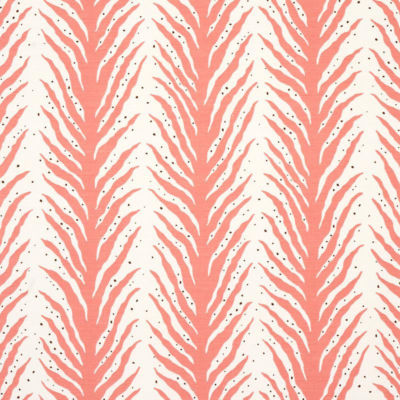Creeping Fern Print Coral 179482 by Schumacher Designer Fabric Happy Together 27.0" - Swanky Fabrics -