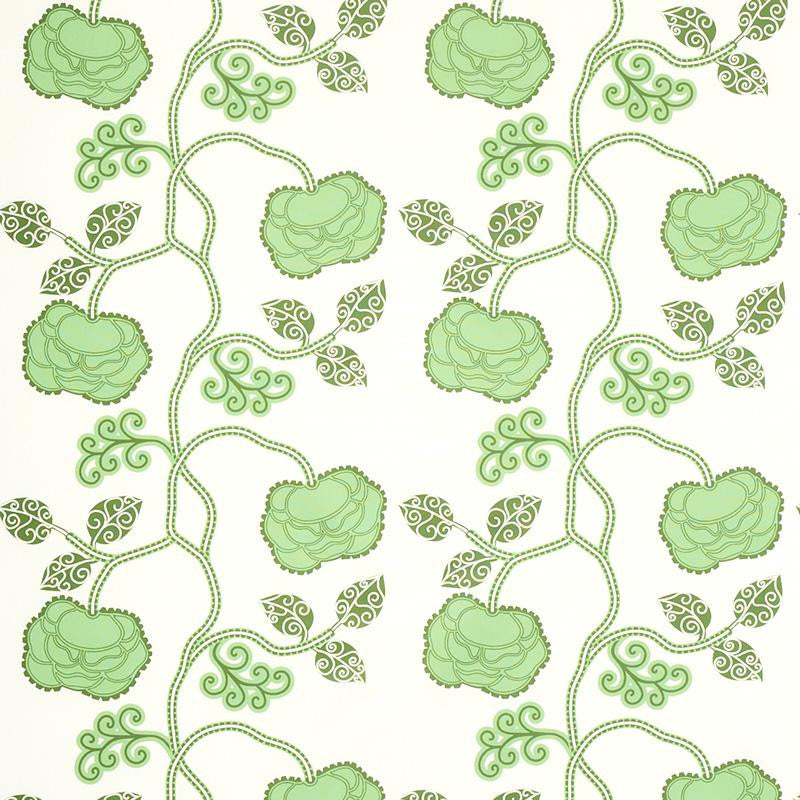 Queen Fruit Chintz Jade 179540 by Schumacher Designer Fabric Neisha Crosland 27.0" - Swanky Fabrics -