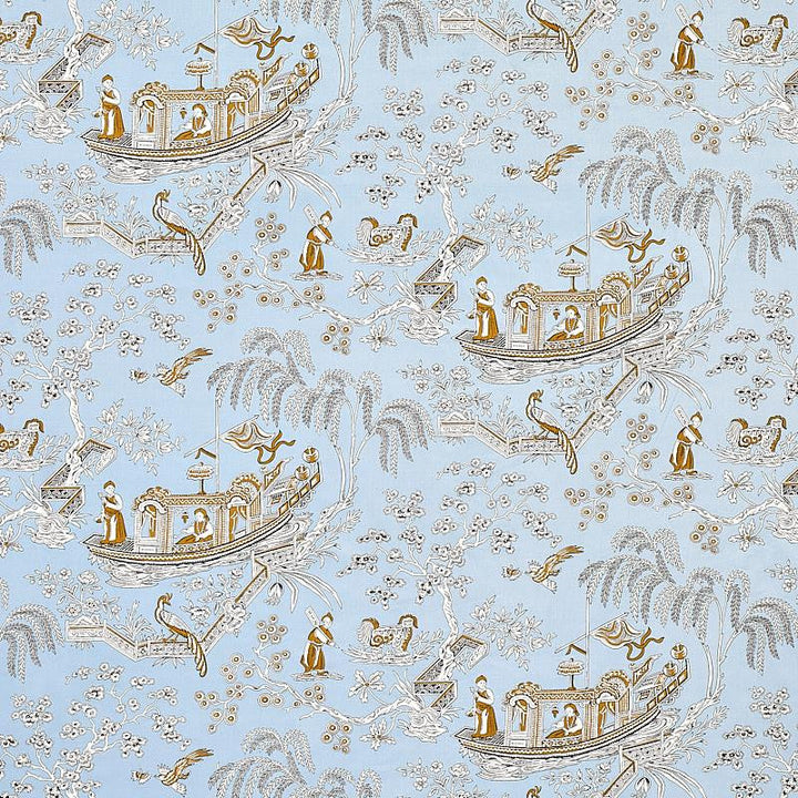 Matsudana Blue 179611 by Schumacher Designer Fabric Schumacher Classics 54.0" - Swanky Fabrics -