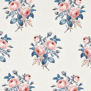 Schumacher Fabric Loudon Rose Rose & Blue 179632