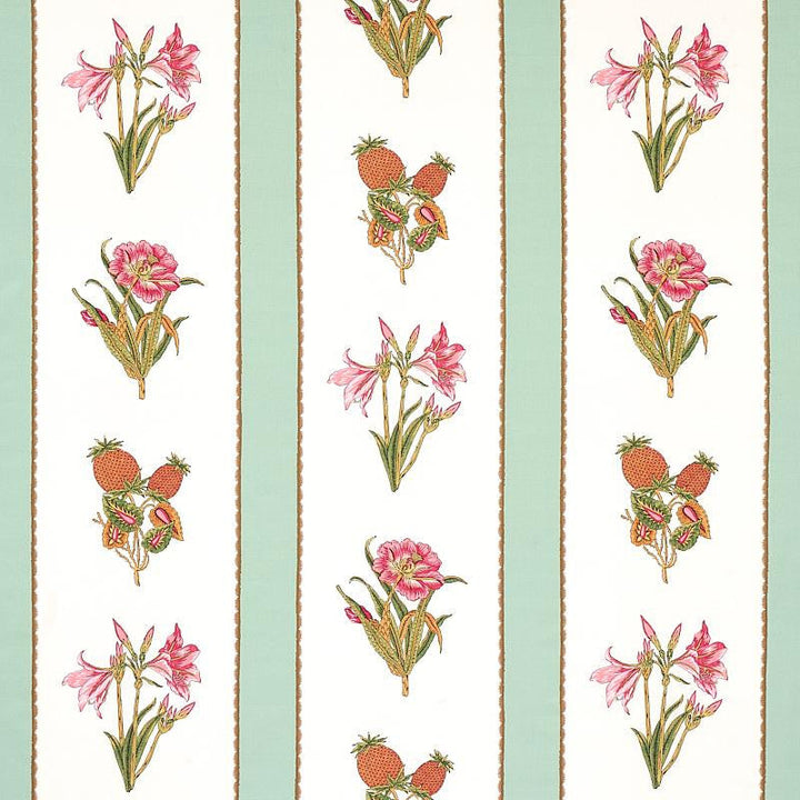 Servilia Stripe Aqua 179640 by Schumacher Designer Fabric Schumacher Classics 13.5" - Swanky Fabrics -