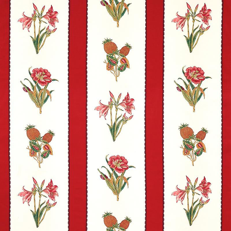 Servilia Stripe Red 179641 by Schumacher Designer Fabric Schumacher Classics 13.5" - Swanky Fabrics -