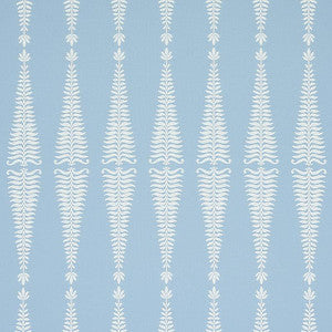 Schumacher Fabric Fern Tree Ivory & Sky 2643884