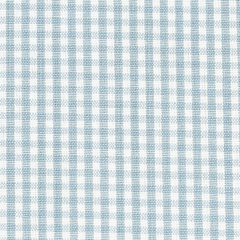 Barnet Cotton Check Sky 64629 by Schumacher Designer Fabric Rhapsody In Blue - Swanky Fabrics -