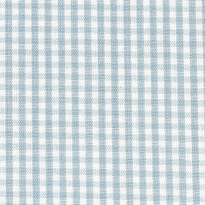 Barnet Cotton Check Sky 64629 by Schumacher Designer Fabric Rhapsody In Blue - Swanky Fabrics -