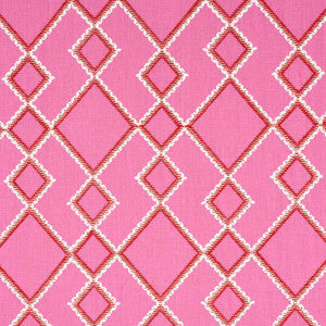 Schumacher Fabric Branson Embroidery Pink 75890