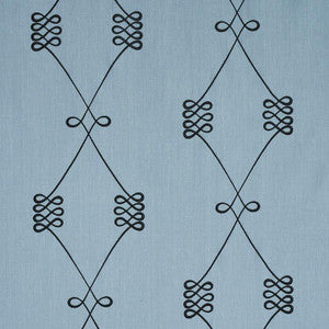 Schumacher Fabric Nicolette Embroidery Dusty Blue 78202