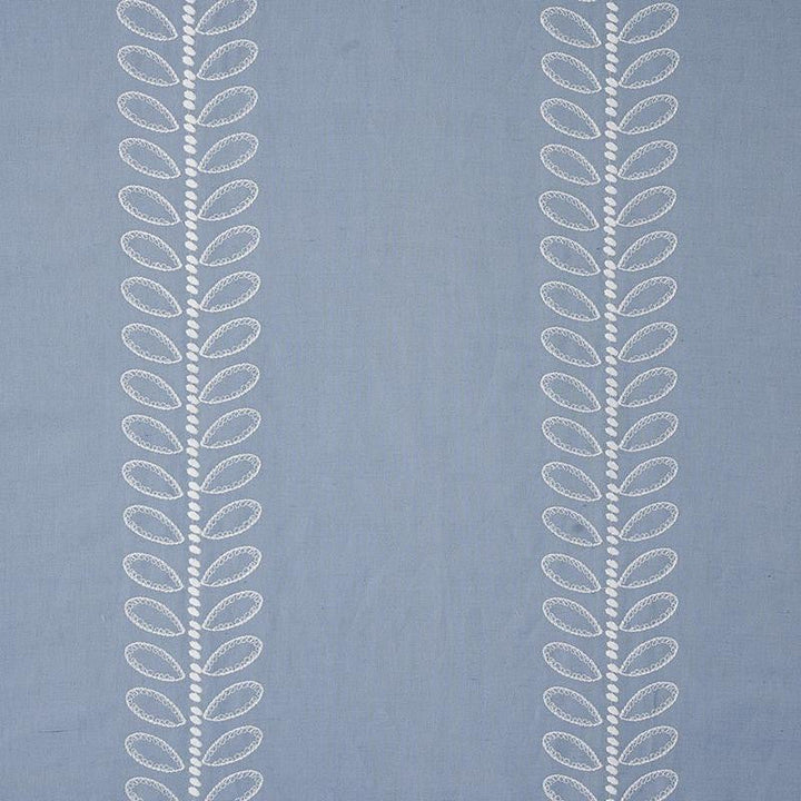 Camile Embroidery Sky 78742 by Schumacher Designer Fabric New Traditional 13.25" - Swanky Fabrics -