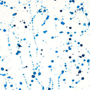 Schumacher Fabric Ink Splash Blue 179711