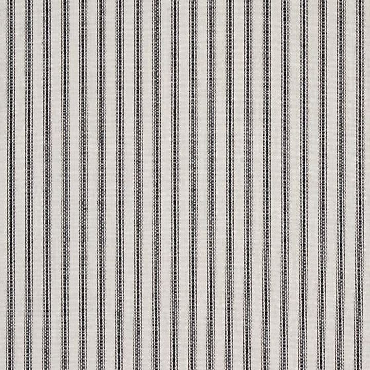 Wellfleet Ticking Stripe Black 60077 by Schumacher Designer Fabric New Traditional - Swanky Fabrics -