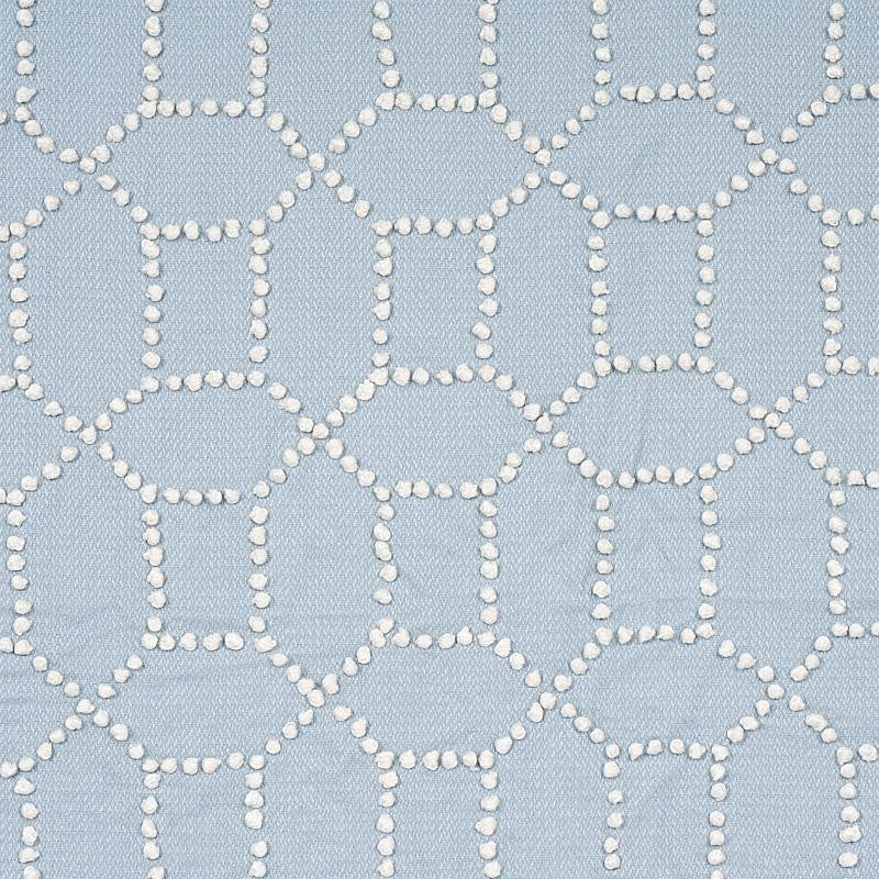 Vento Embroidery Sky 73282 by Schumacher Designer Fabric Natura 6.6" - Swanky Fabrics -