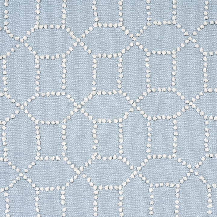 Vento Embroidery Sky 73282 by Schumacher Designer Fabric Natura 6.6" - Swanky Fabrics -