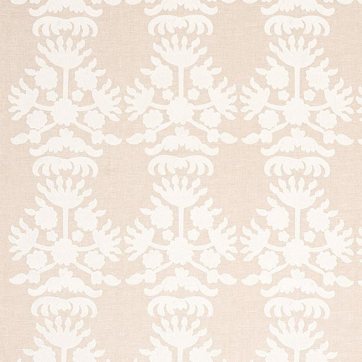Cybele Embroidery Natural 79472 by Schumacher Designer Fabric Bohemia 12.5" - Swanky Fabrics -