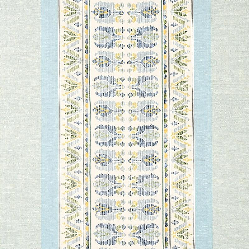 Sandor Stripe Embroidery Chambray 79830 by Schumacher Designer Fabric Bohemia 54.0" - Swanky Fabrics -