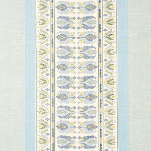 Schumacher Fabric Sandor Stripe Embroidery Chambray 79830