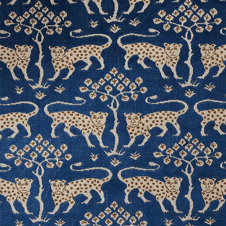 Woodland Leopard Velvet Sapphire 80082 by Schumacher Designer Fabric Cut & Patterned Velvets 13.25" - Swanky Fabrics -