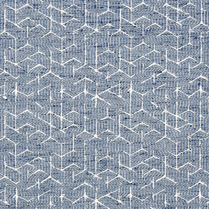 Coleridge Jacquard Blue 80120 by Schumacher Designer Fabric World View 7.0" - Swanky Fabrics -